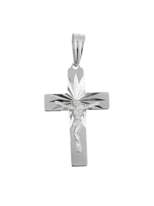 Krzyżyk srebrny 4 cm promienie