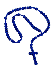 Różaniec sznurkowy pleciony ciemnoniebieski 