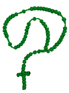 Różaniec sznurkowy pleciony zielony