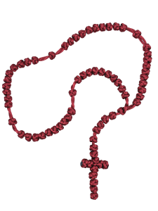 Różaniec sznurkowy pleciony wiśnia