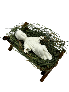 Dzieciątko w żłóbku na sianku 8 cm x 15 cm 