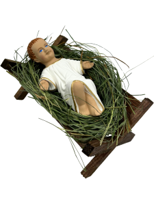 Dzieciątko w żłóbku na sianku 8 cm x 15 cm