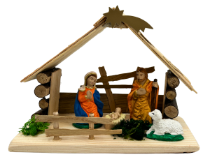 Szopka tradycyjna Święta Rodzina 22 cm x 10 cm x 15 cm 
