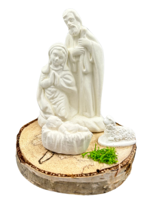 Szopka biała Święta Rodzina 10 cm x 13 cm 