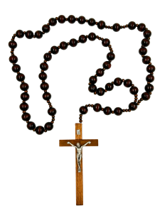 Różaniec procesyjny ciemny brąz 98 cm