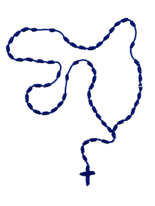 Różaniec sznurkowy pleciony kolor granatowy