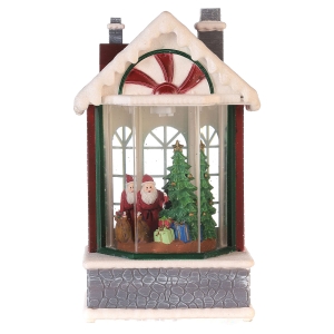 Pozytywka domek Święty Mikołaj 20 cm LED