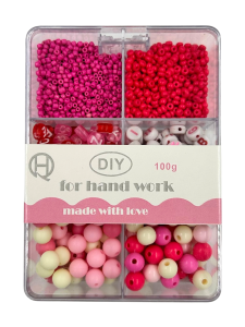 Zestaw koralików do robienia różańców różowe