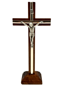 Krzyż drewniany stojący ciemny listwa 22 cm