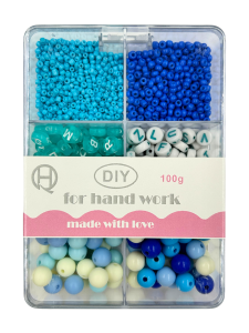 Zestaw koralików do robienia różańców niebieski