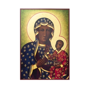 Ikona Matka Boża Częstochowska szlagmetal 24 cm x 36 cm