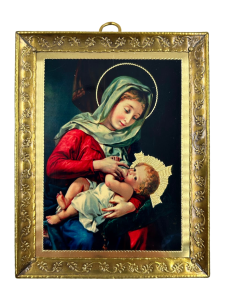 Rękodzieło Matka Boża Karmiąca 9 cm x12,5 cm