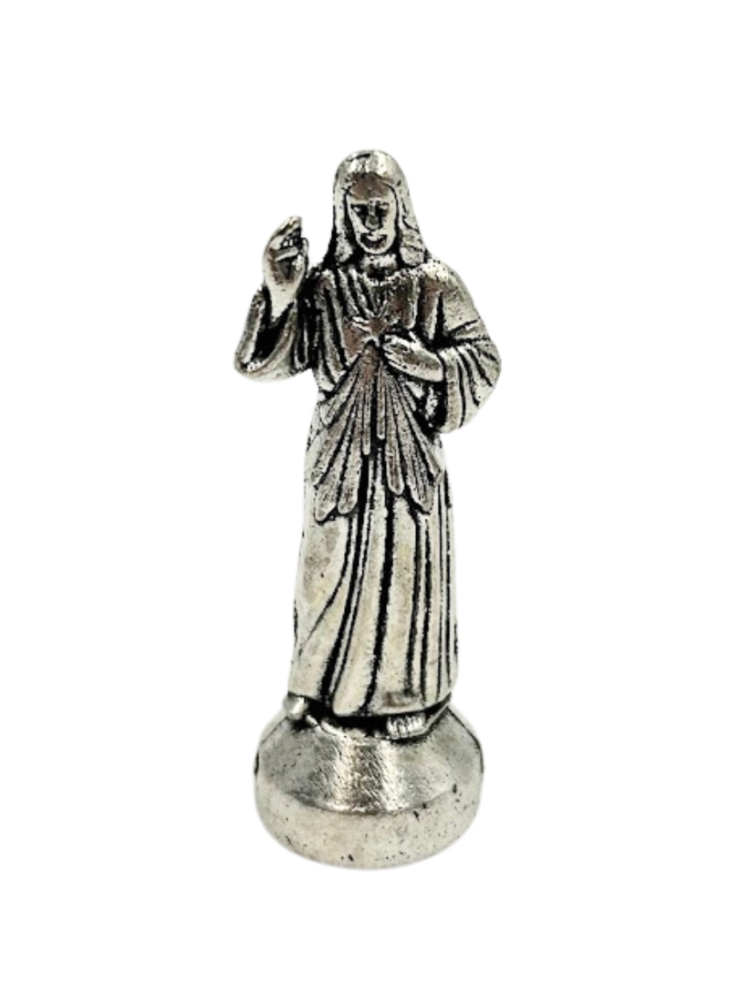 Figurka Jezus Miłosierny przylepiec 7 cm metal magnes