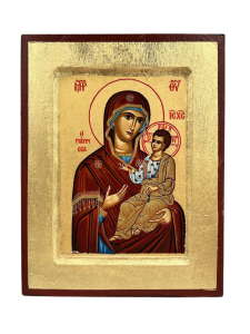 Ikona Matka Boża Iwerska czerwona 14 cm x 18 cm
