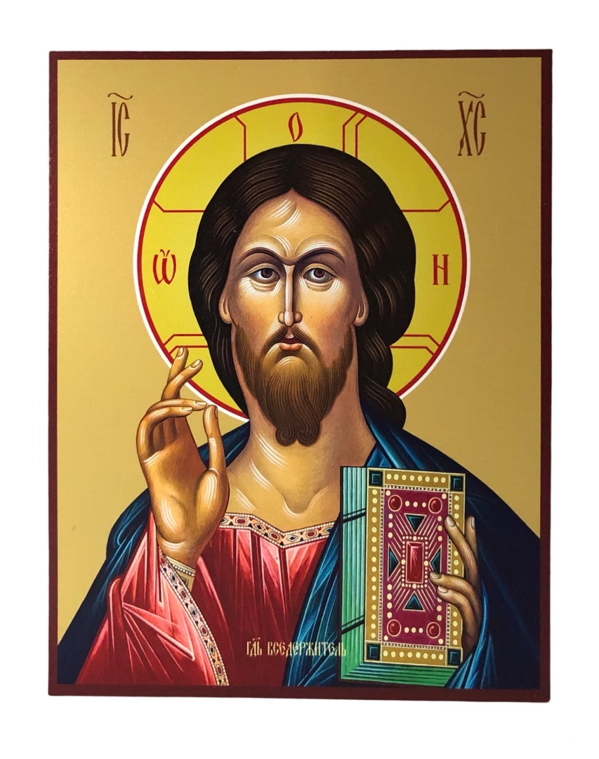 Ikona na drewnie Chrystus Pantokrator kopia bizantyjskiej 14x18