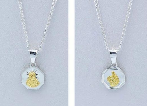 Medalik srebrny MB Szkaplerzna pozłacany 1,8cm