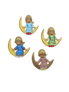 Aniołek siedzący na księżycu 8cm ręcznie malowany 