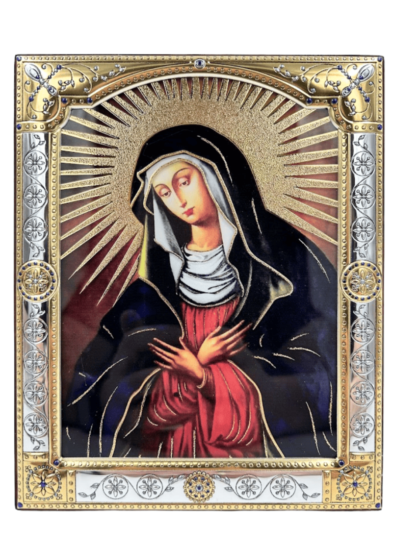 Ikona MB Ostrobramska za szkłem 16,7x20,6 cm