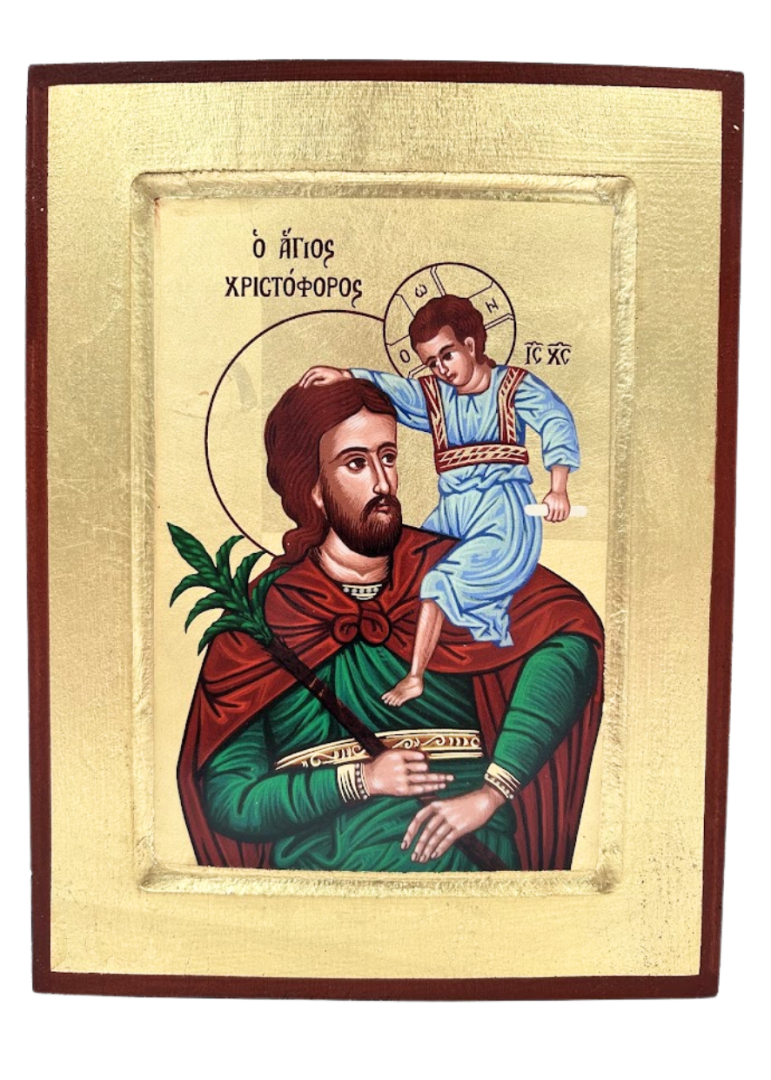Ikona bizantyjska św. Krzysztof 24 x 18 cm