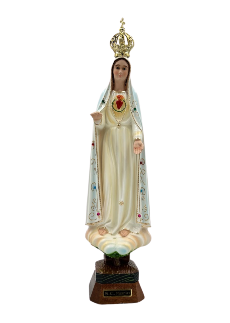 Figura MB Fatimska Serce 35/40cm kryształowe oczy (z Portugalii)