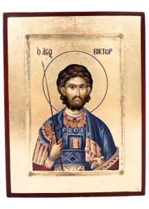 Ikona bizantyjska święty Wiktor 18 x 14 cm