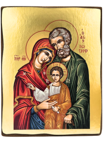 Ikona grecka z certyfikatem Święta Rodzina 25x19cm