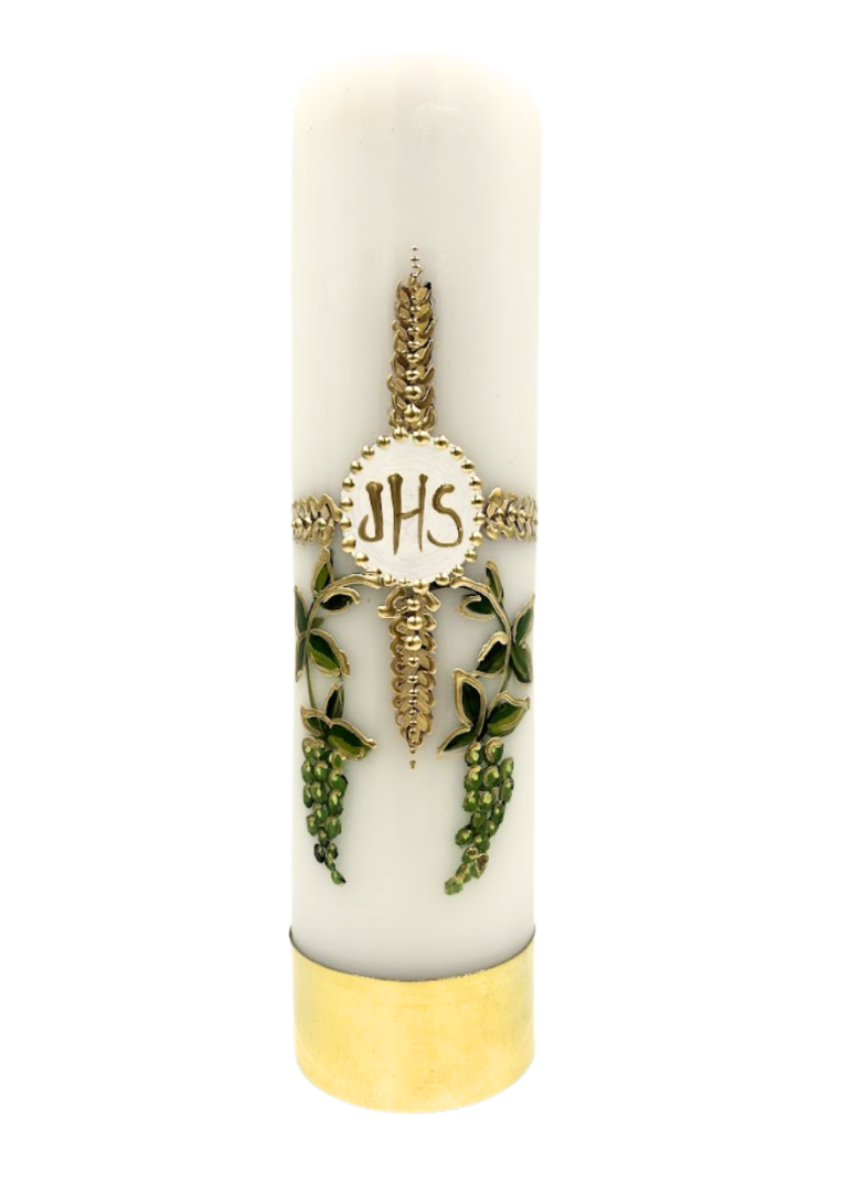 Świeca parafinowa na wkład olejowy ręcznie malowana 30x8 cm