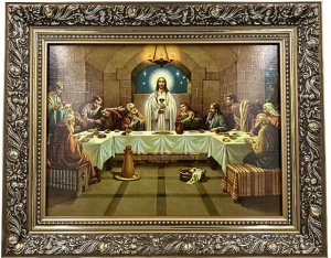 Obraz Ostatnia Wieczerza w drewnianej ramie 50 x 40 cm