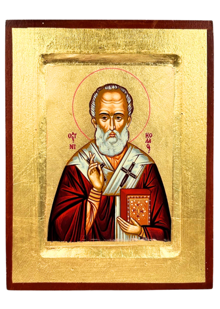 Ikona bizantyjska święty Mikołaj księga 14 x 18 cm
