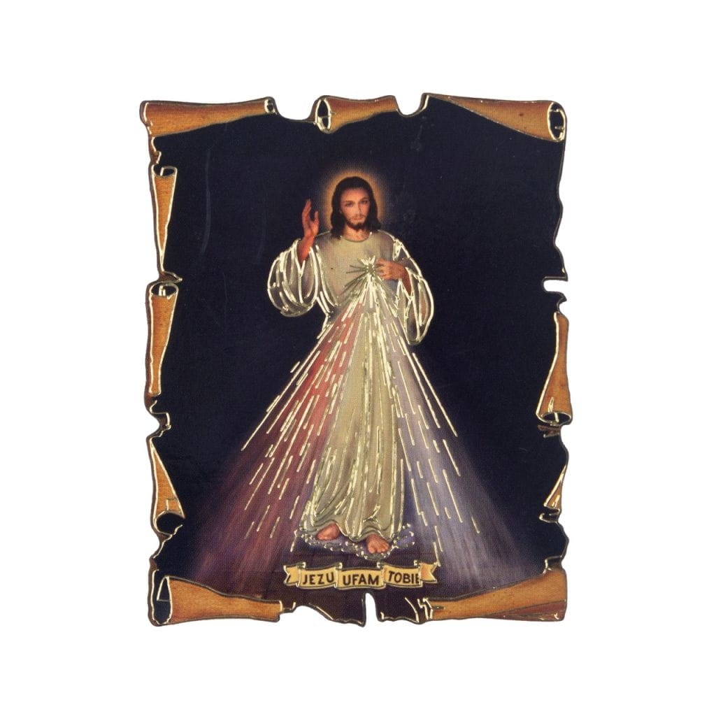 Magnes drewniany JUT pergamin 7,5 x 6 cm