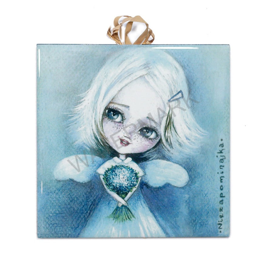 Płytka ceramiczna 10x10cm obrazek Niezapominajka 